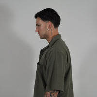 Camicia Simil Lino Military