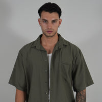 Camicia Simil Lino Military