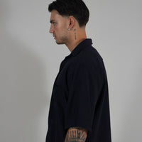 Camicia Simil Lino Navy
