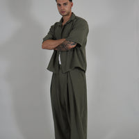 Camicia Simil Lino Military