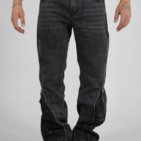 Jeans Flare Swarovsky Blk