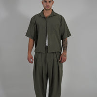 Camicia Simil Lino Military