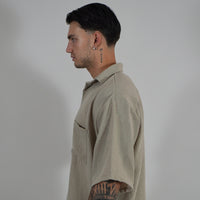 Camicia Simil Lino Beige