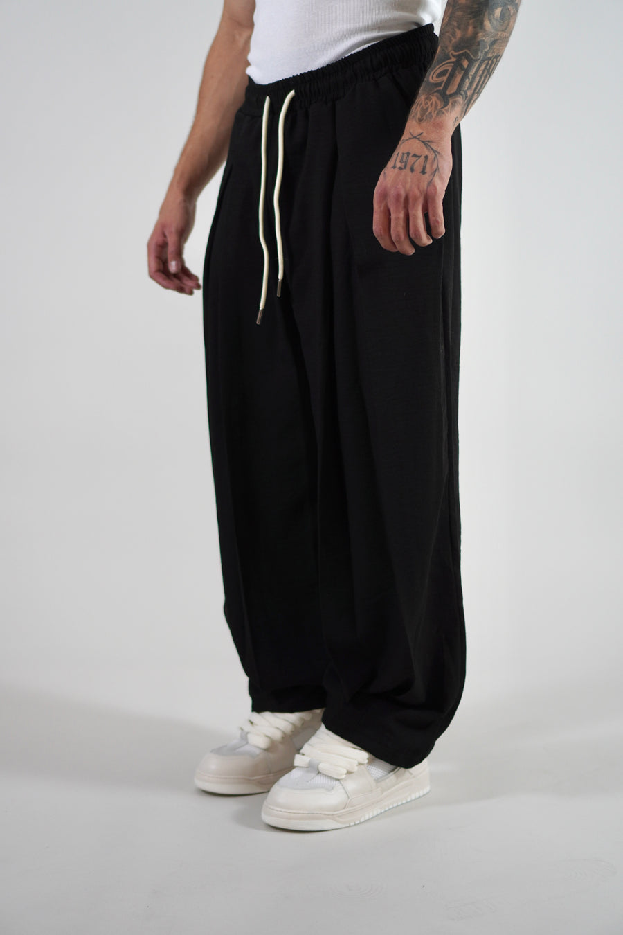 Pantalone Deep Pencies Simil Lino Black