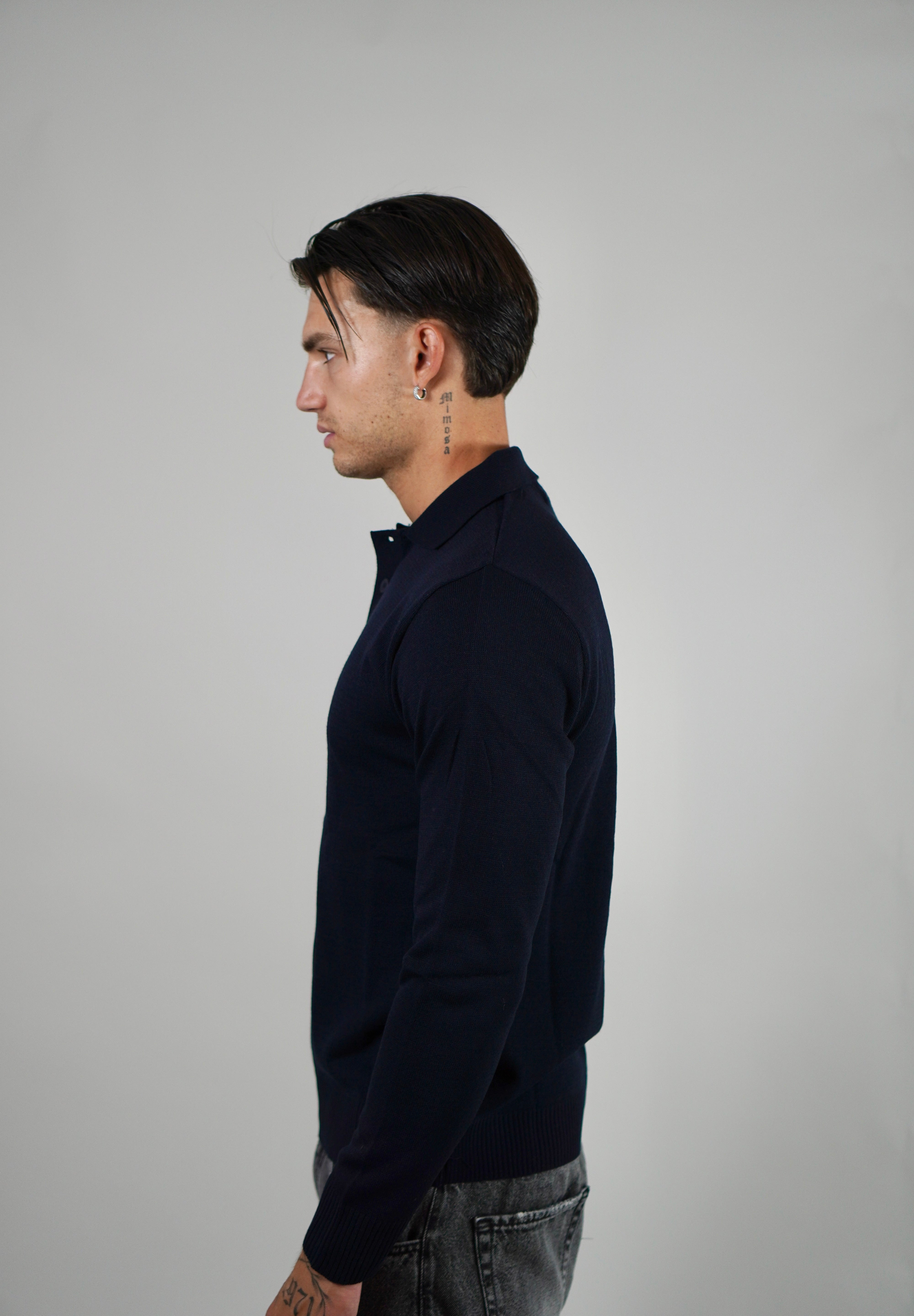 Polo Navy Manica Lunga