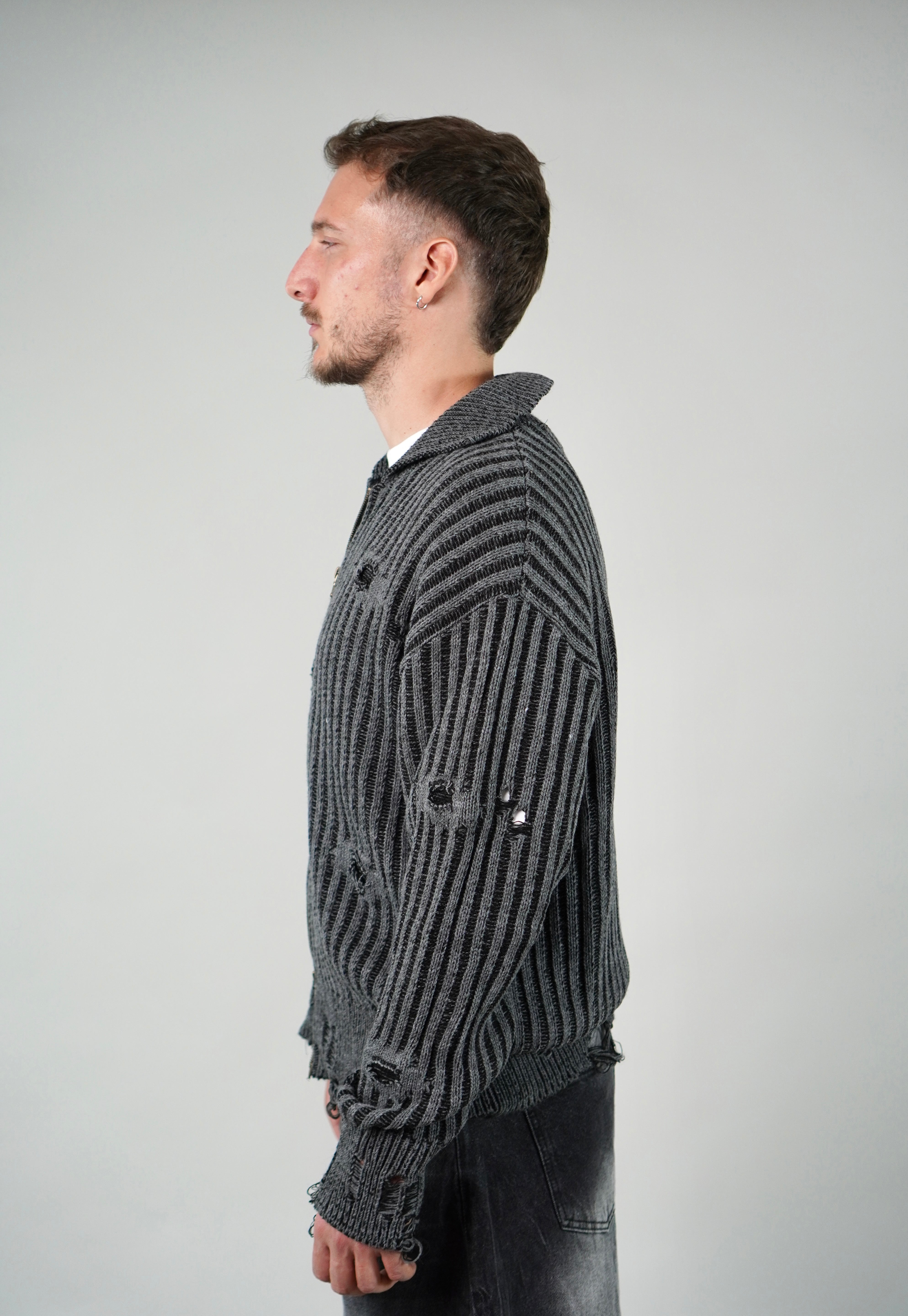 Cardigan Sfrangiato Black