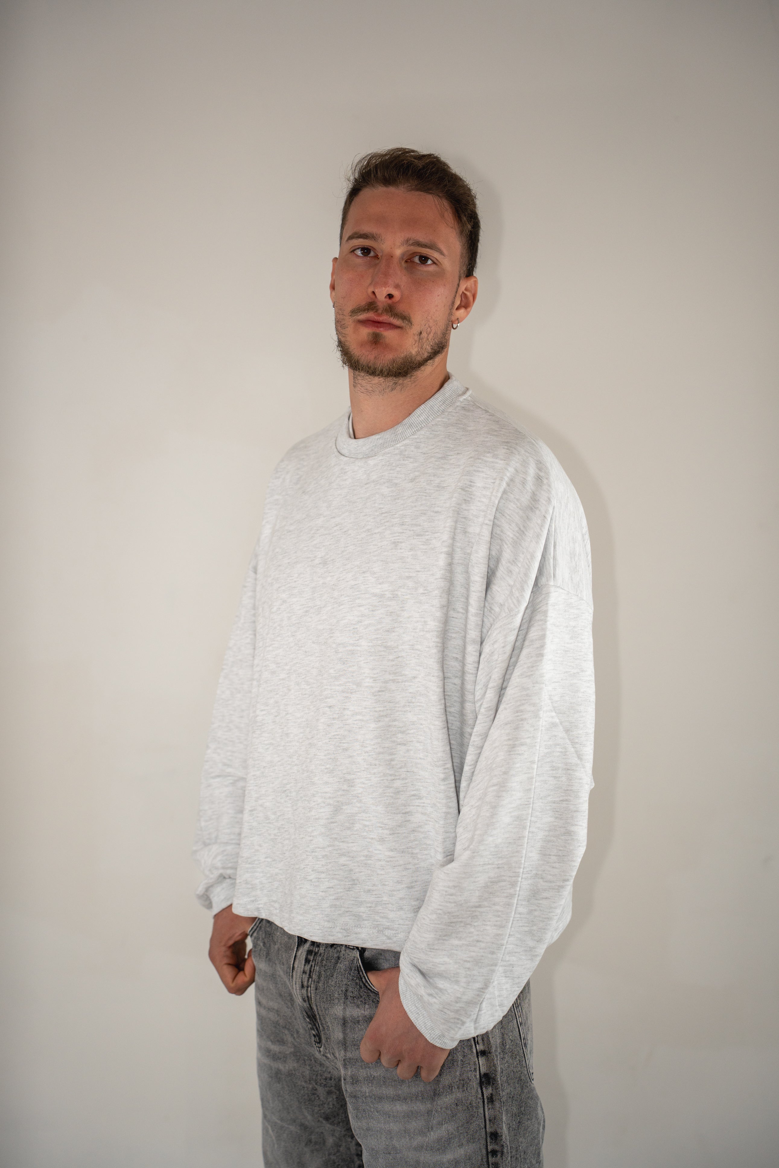 Felpa Crewneck Boxy Grey