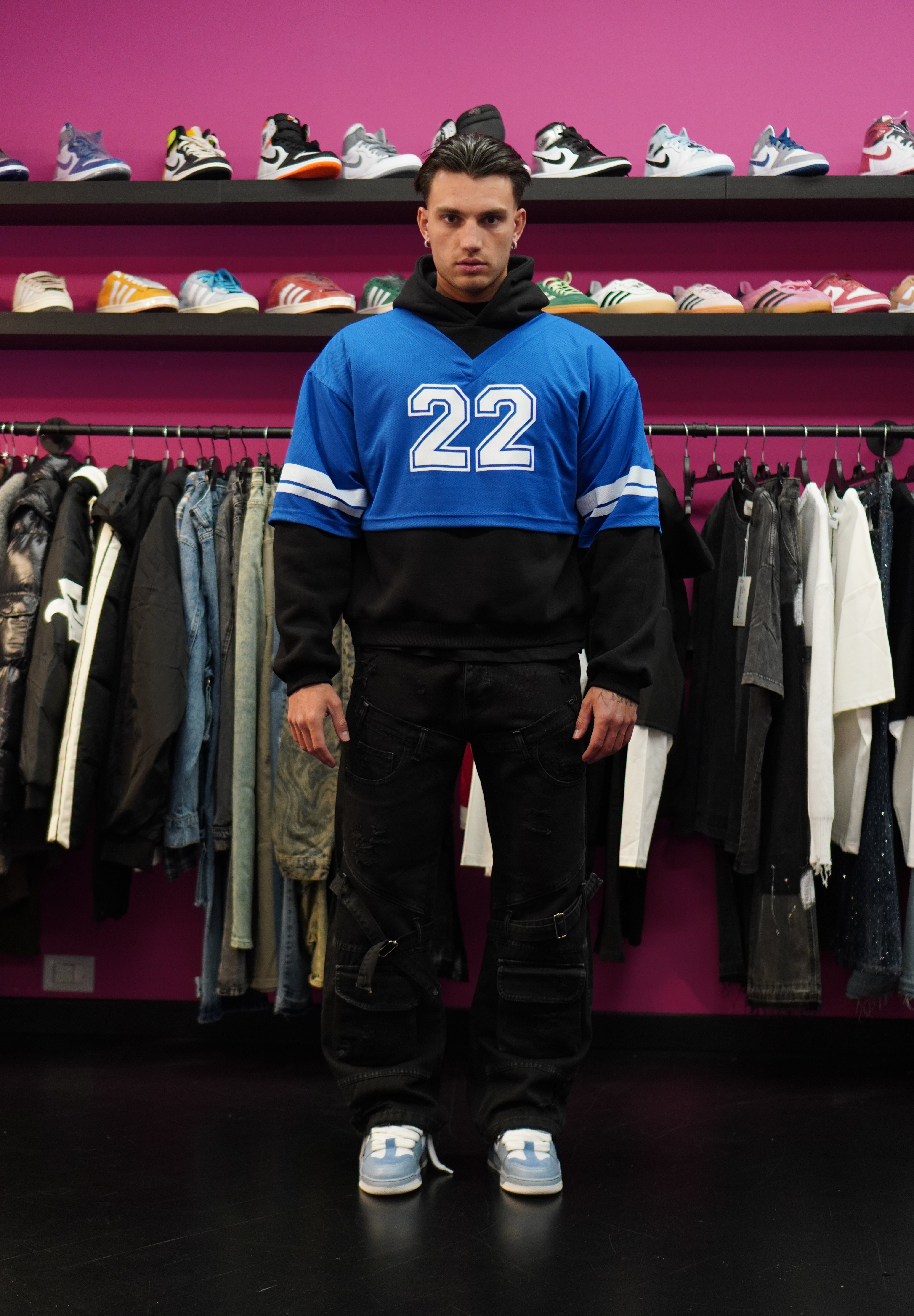 Hoodie Football Blue