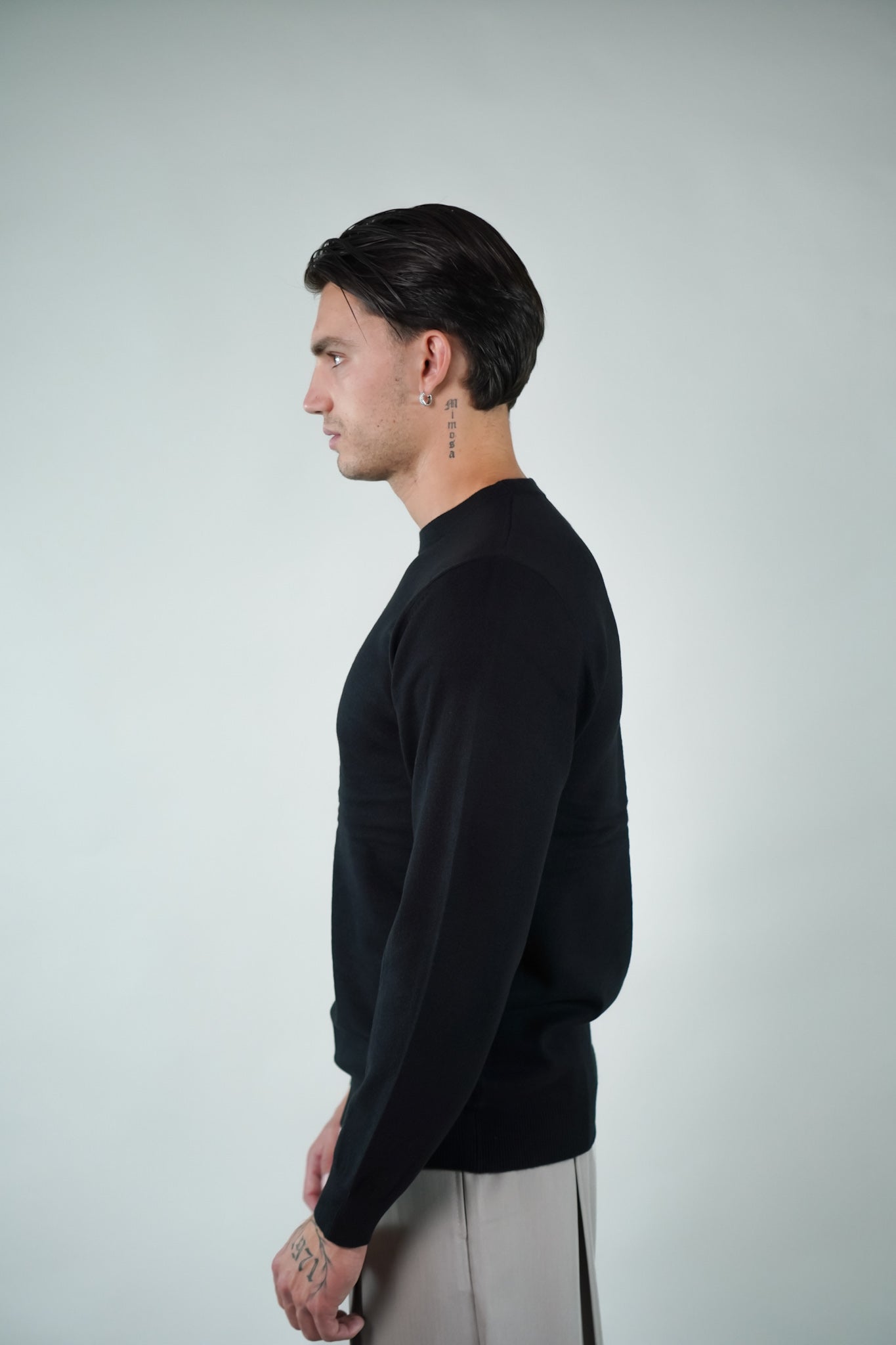 T-Shirt Girocollo Manica Lunga Black