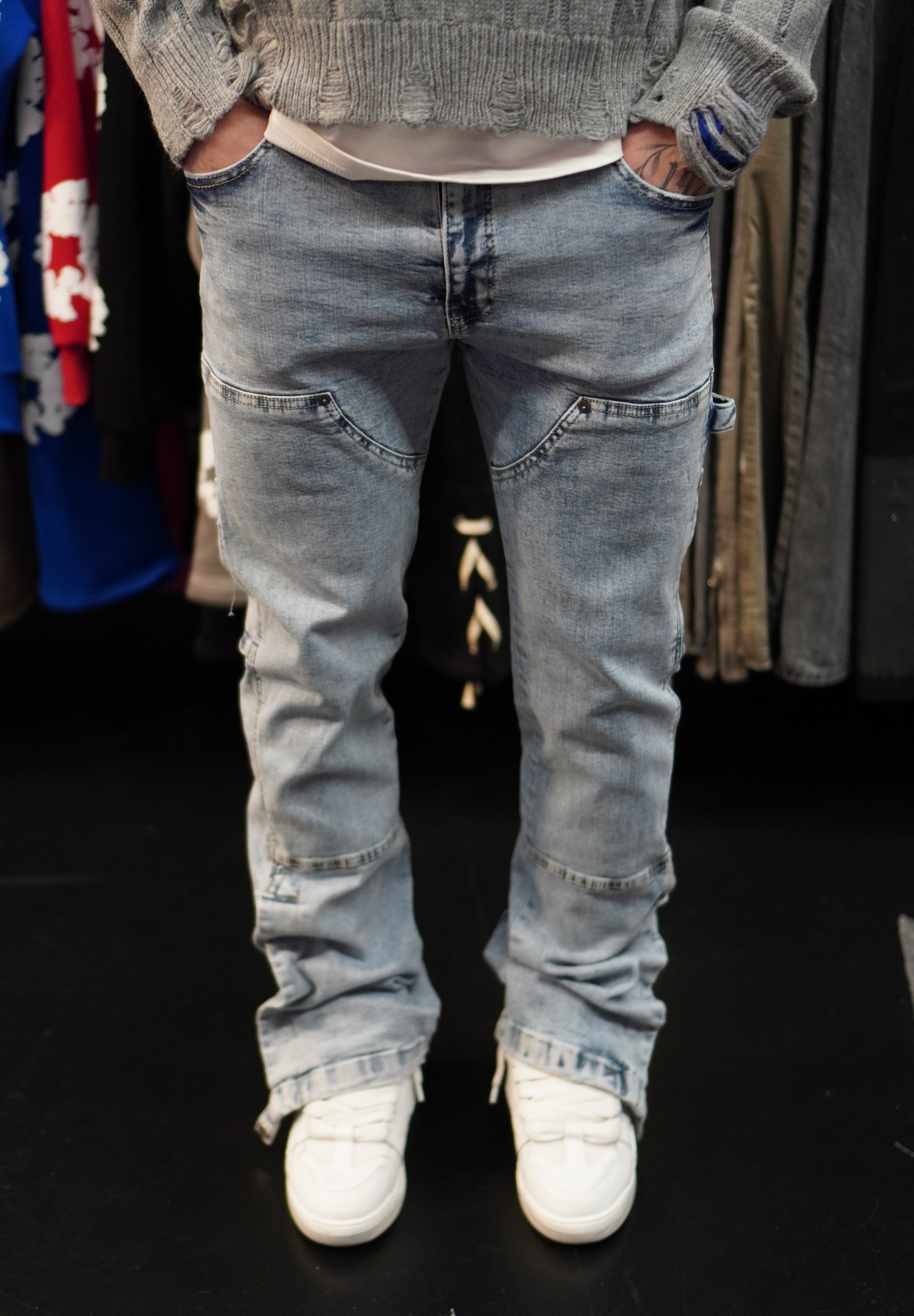 Jeans Flare Button