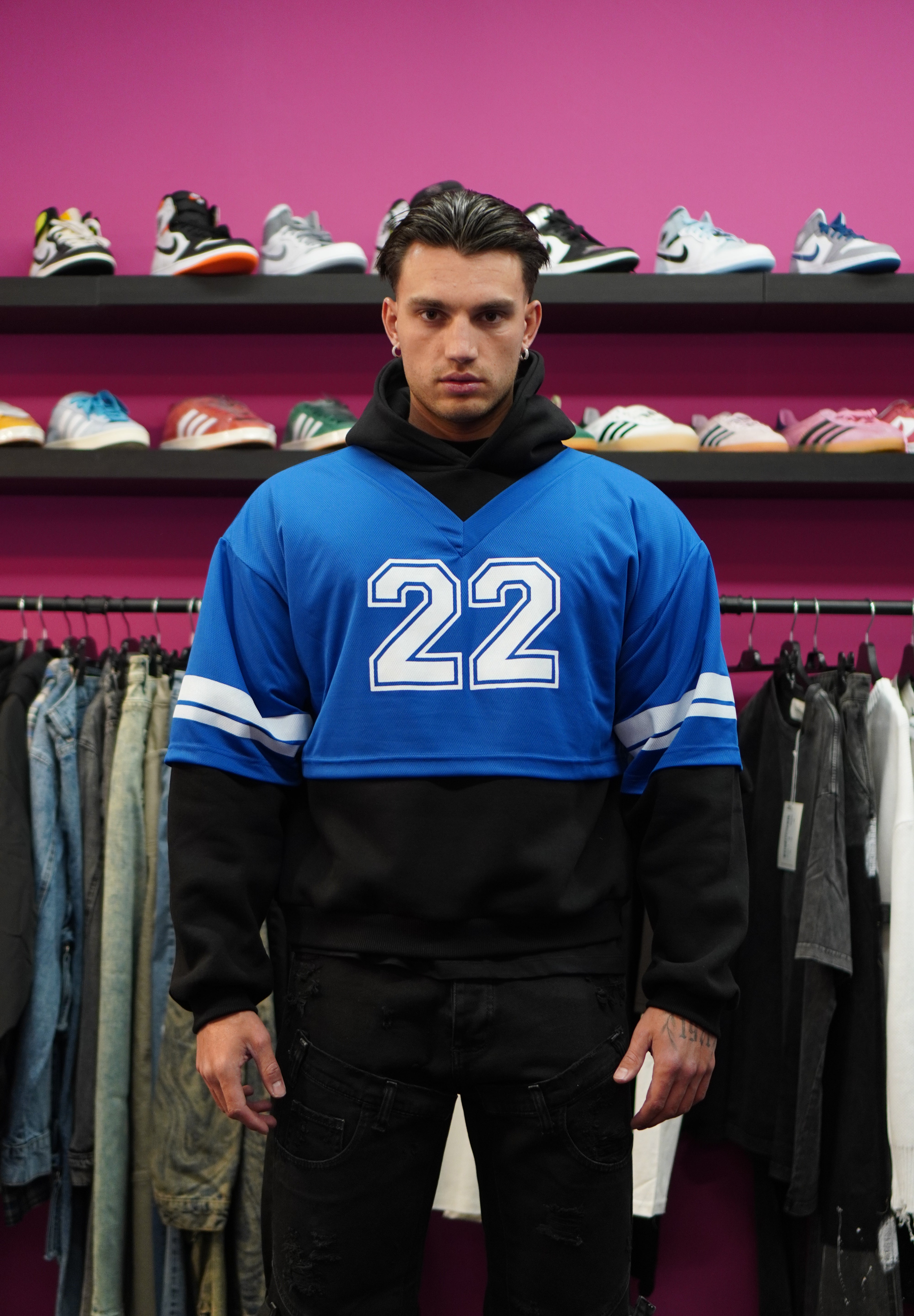 Hoodie Football Blue