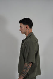 Camicia Simil Lino Military