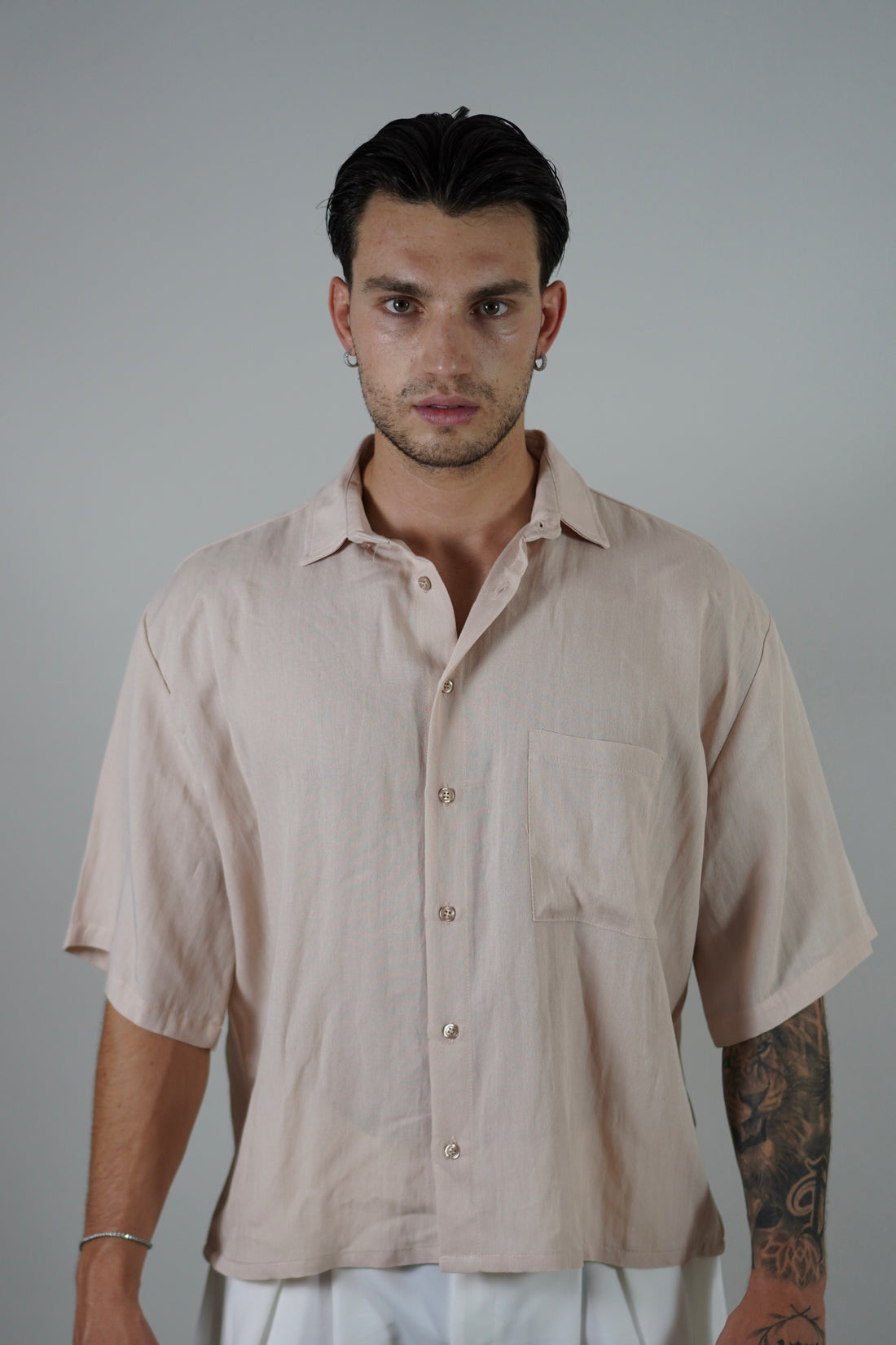 Camicia Simil Lino Nude