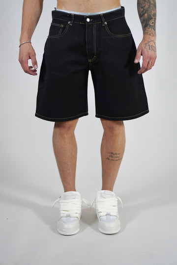 Short Contrast Black