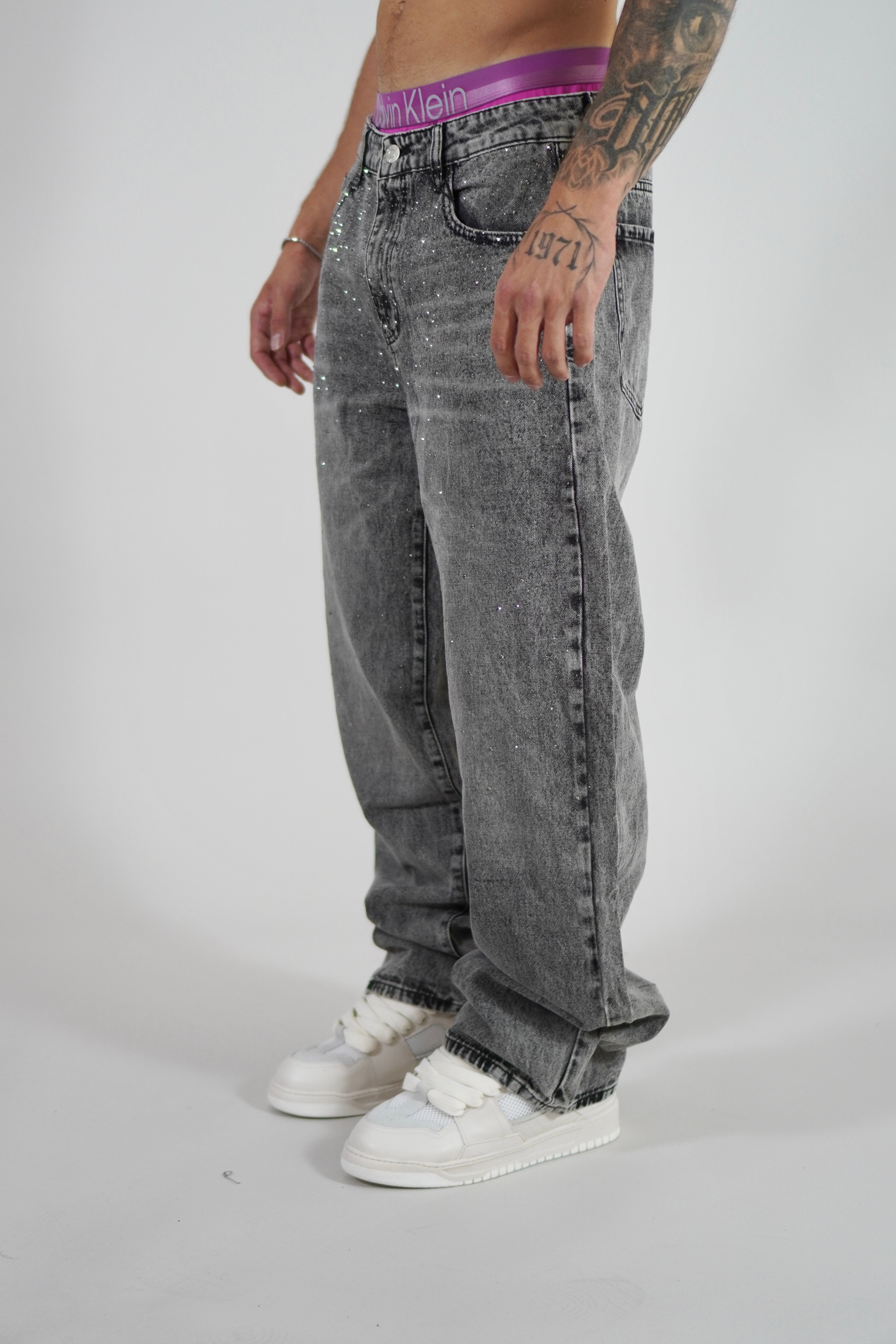 Jeans Baggy Rhinestone