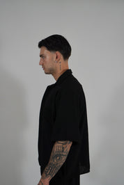 Camicia Simil Lino Black
