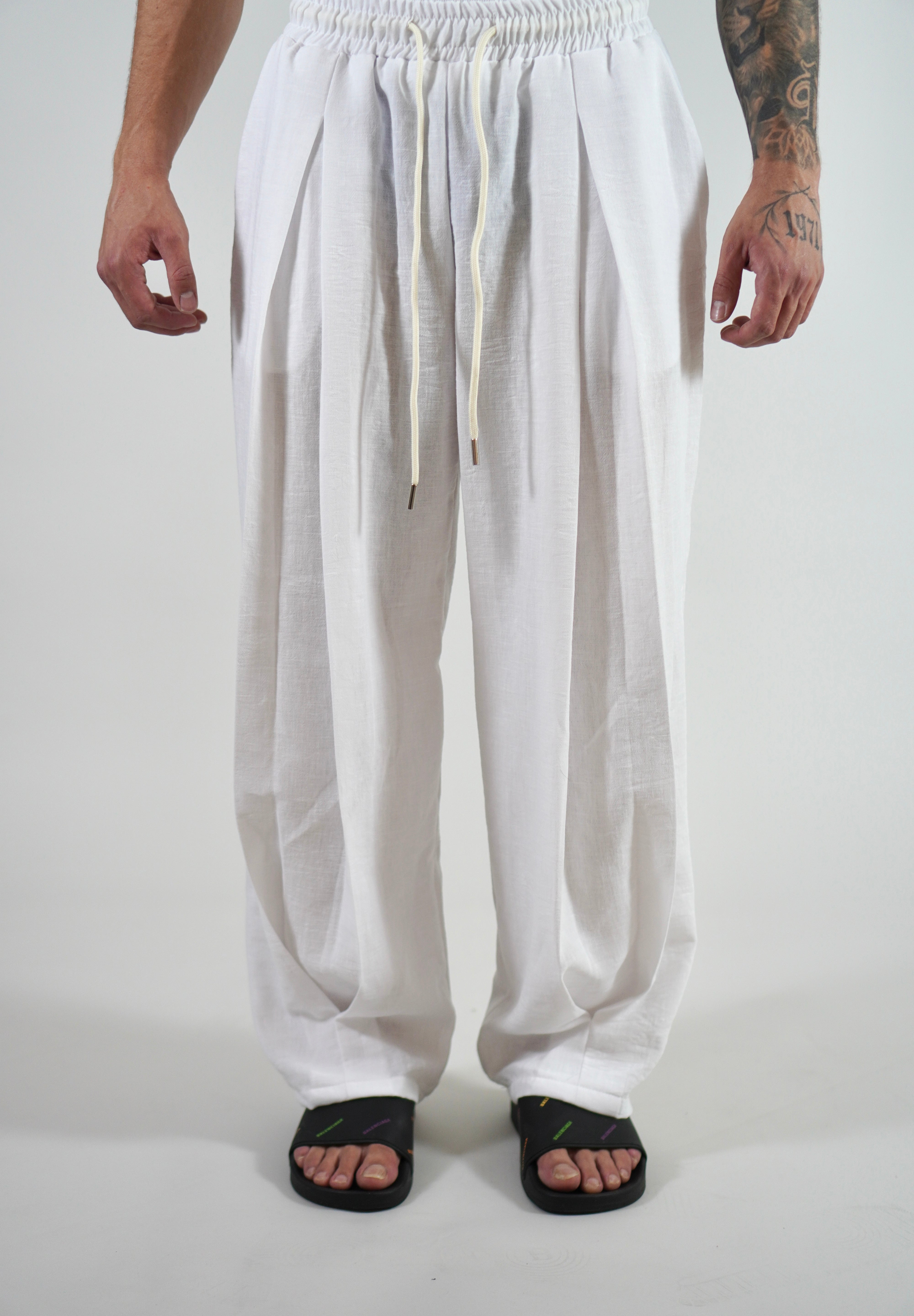 Pantalone Deep Pencies Simil Lino White