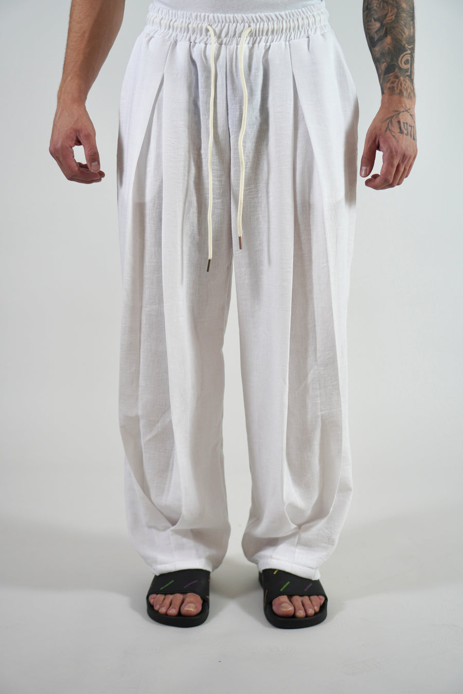 Pantalone Deep Pencies Simil Lino White