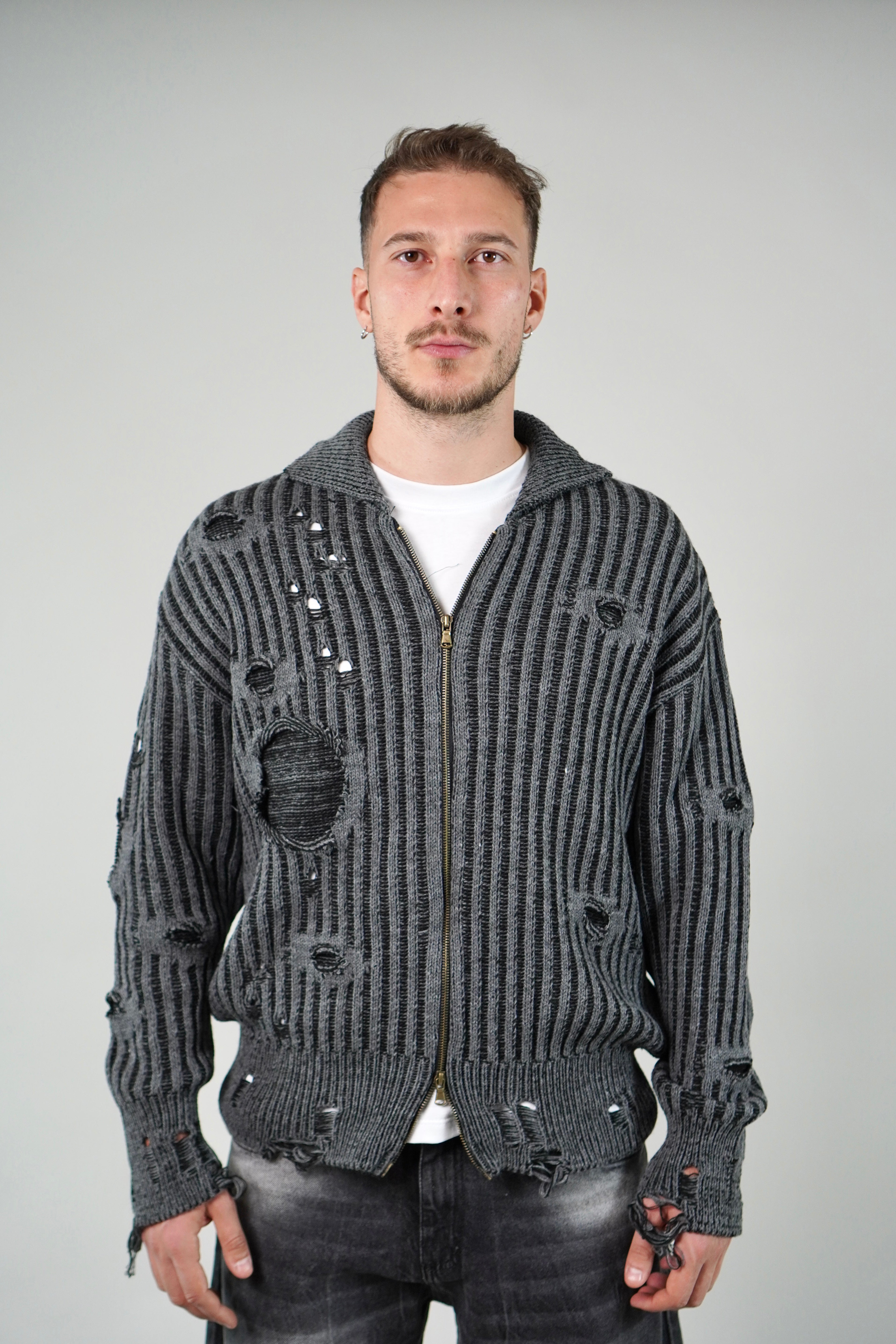 Cardigan Sfrangiato Black