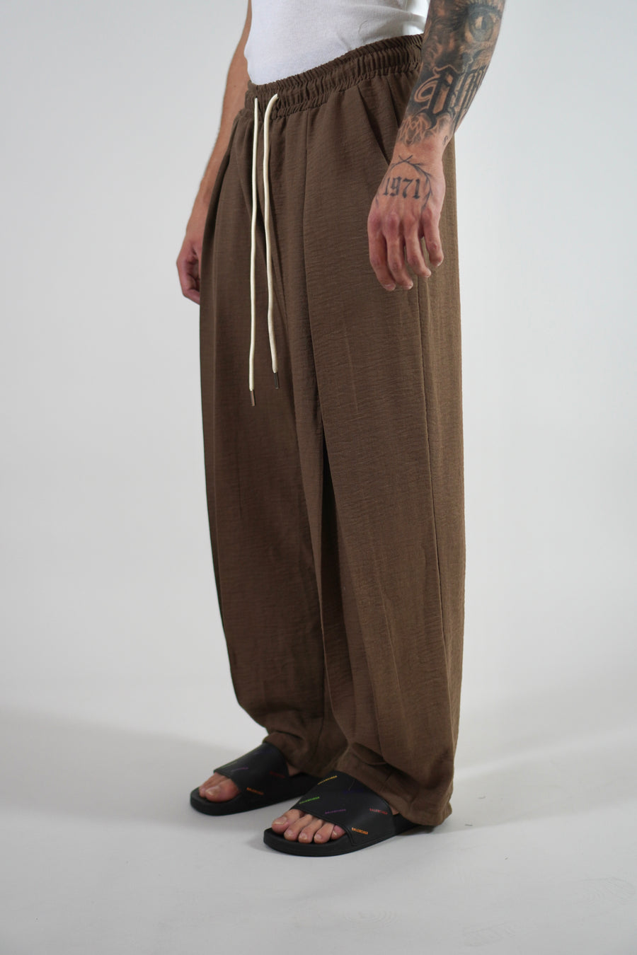 Pantalone Deep Pencies Simil Lino Moka