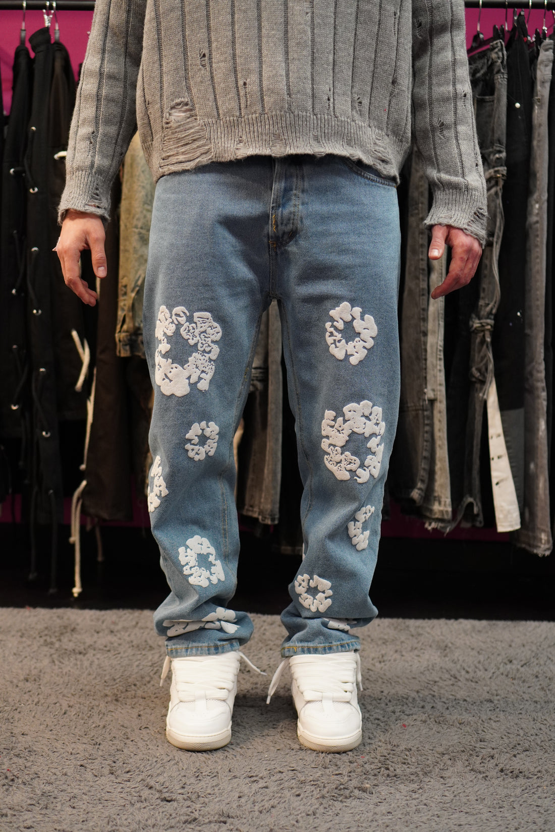 Baggy Flower Denim