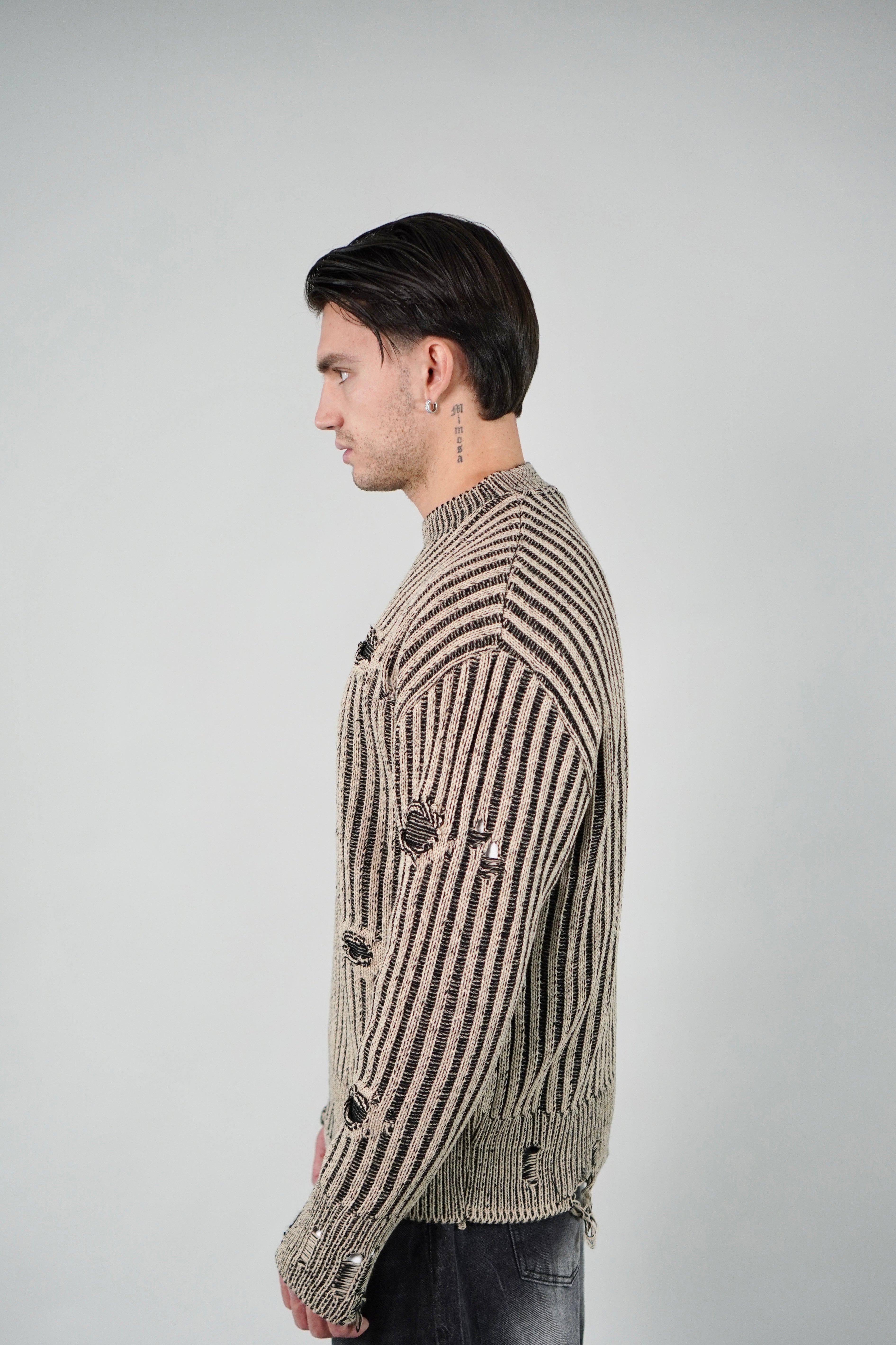 Maglione Sfrangiato Beige