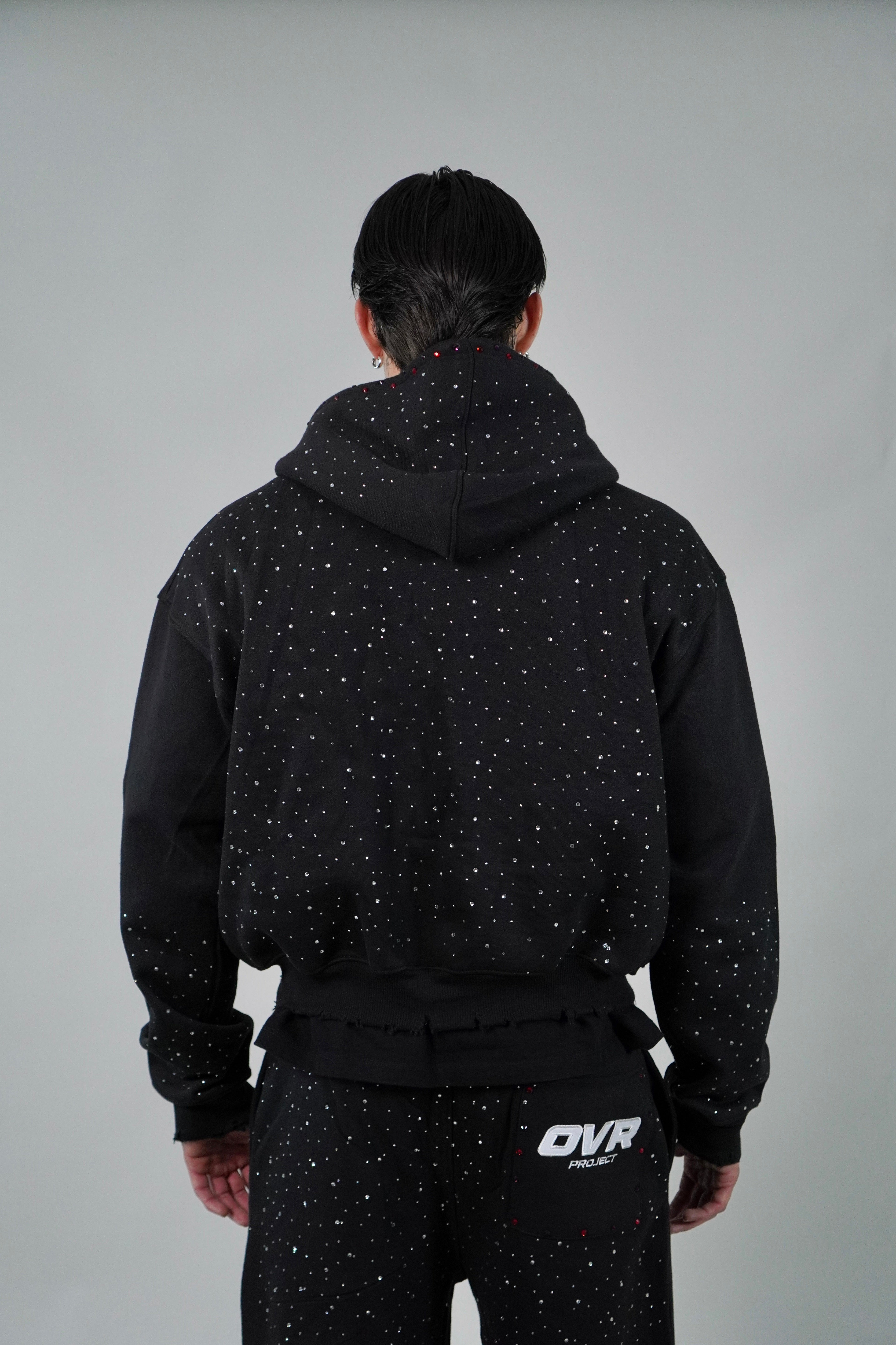 OVR Hoodie Rhinestone Black