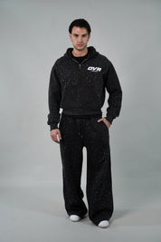 OVR Hoodie Rhinestone Acid Black