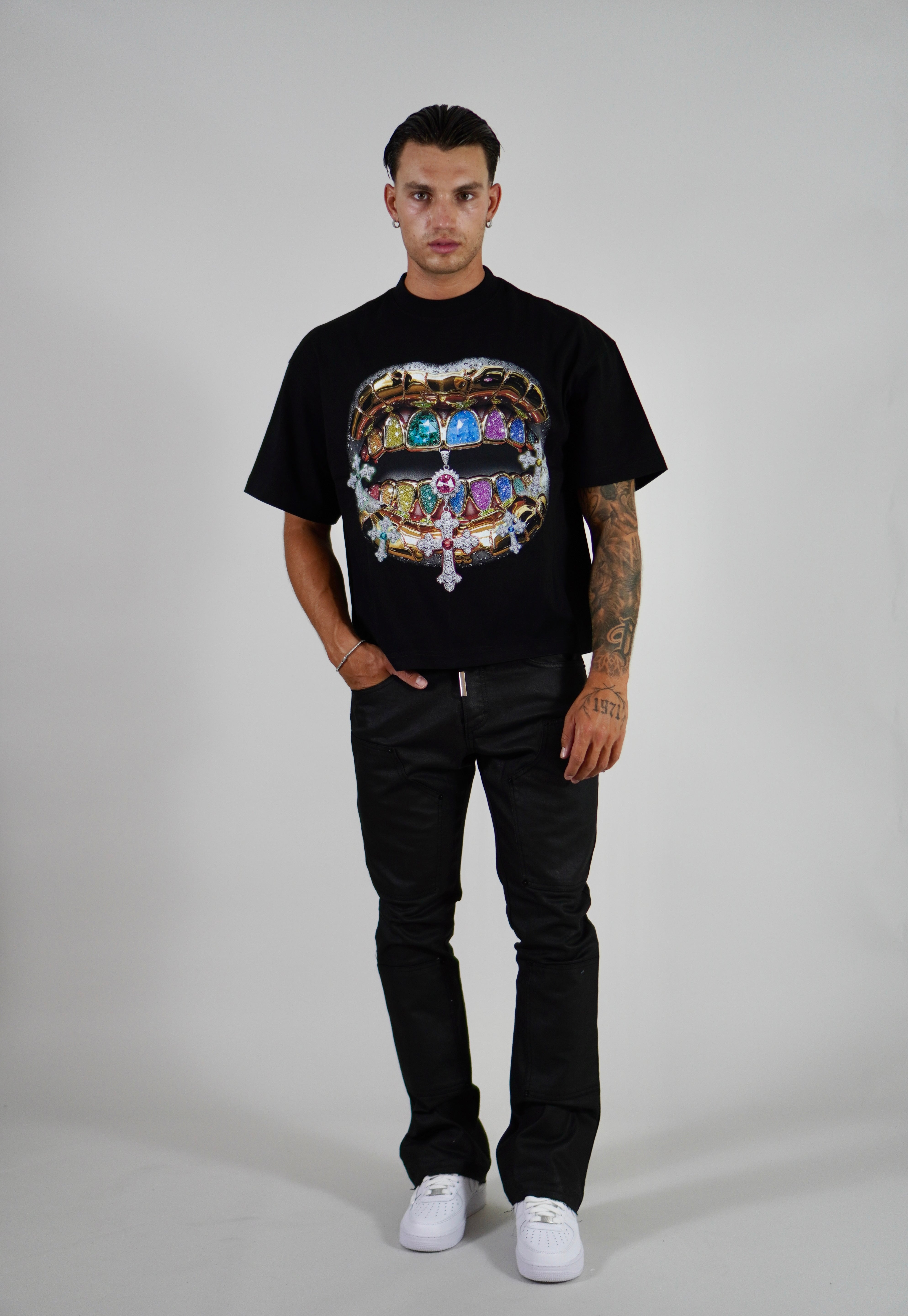 T-Shirt White Metal Colored