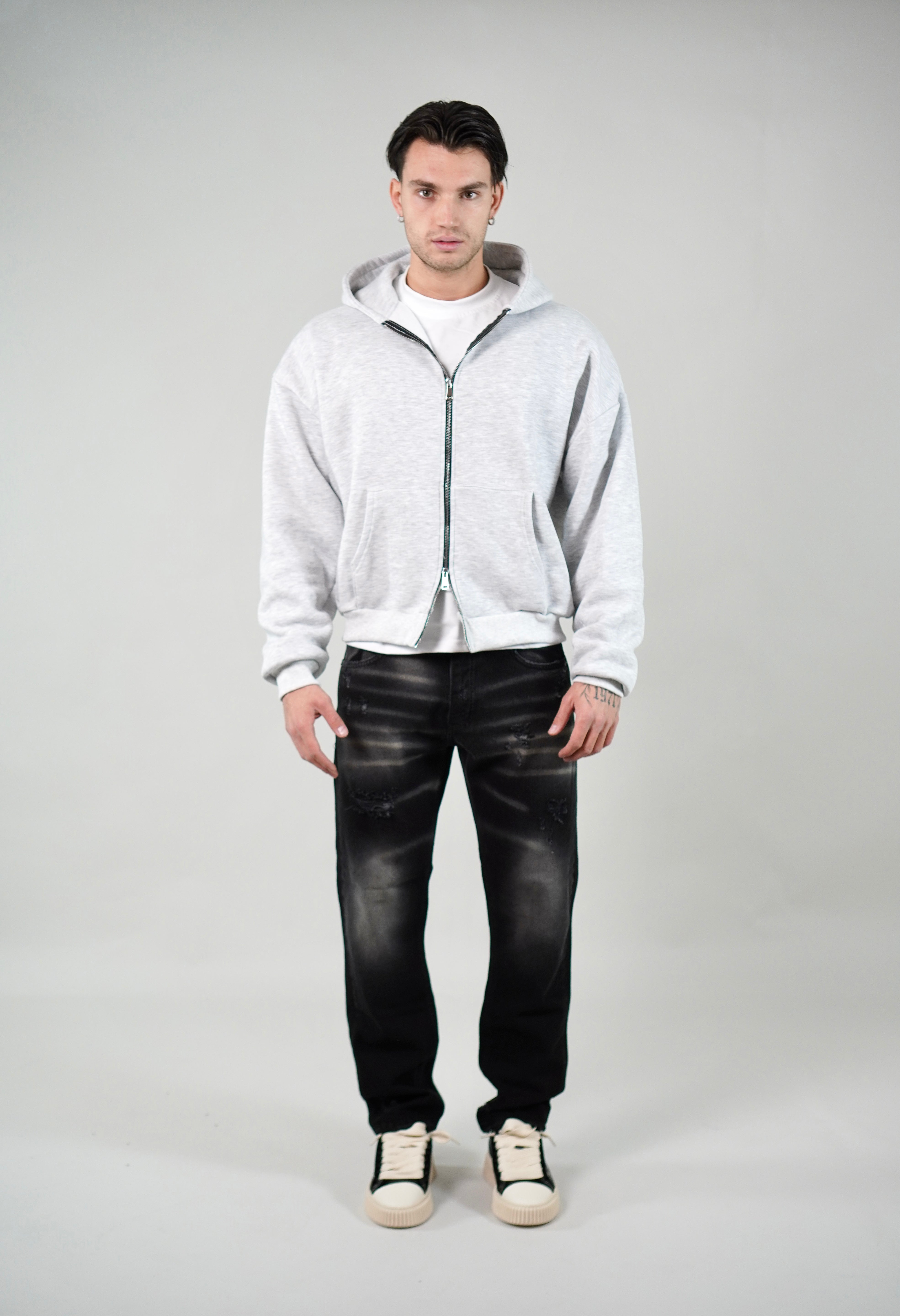 Hoodie Zip Grey