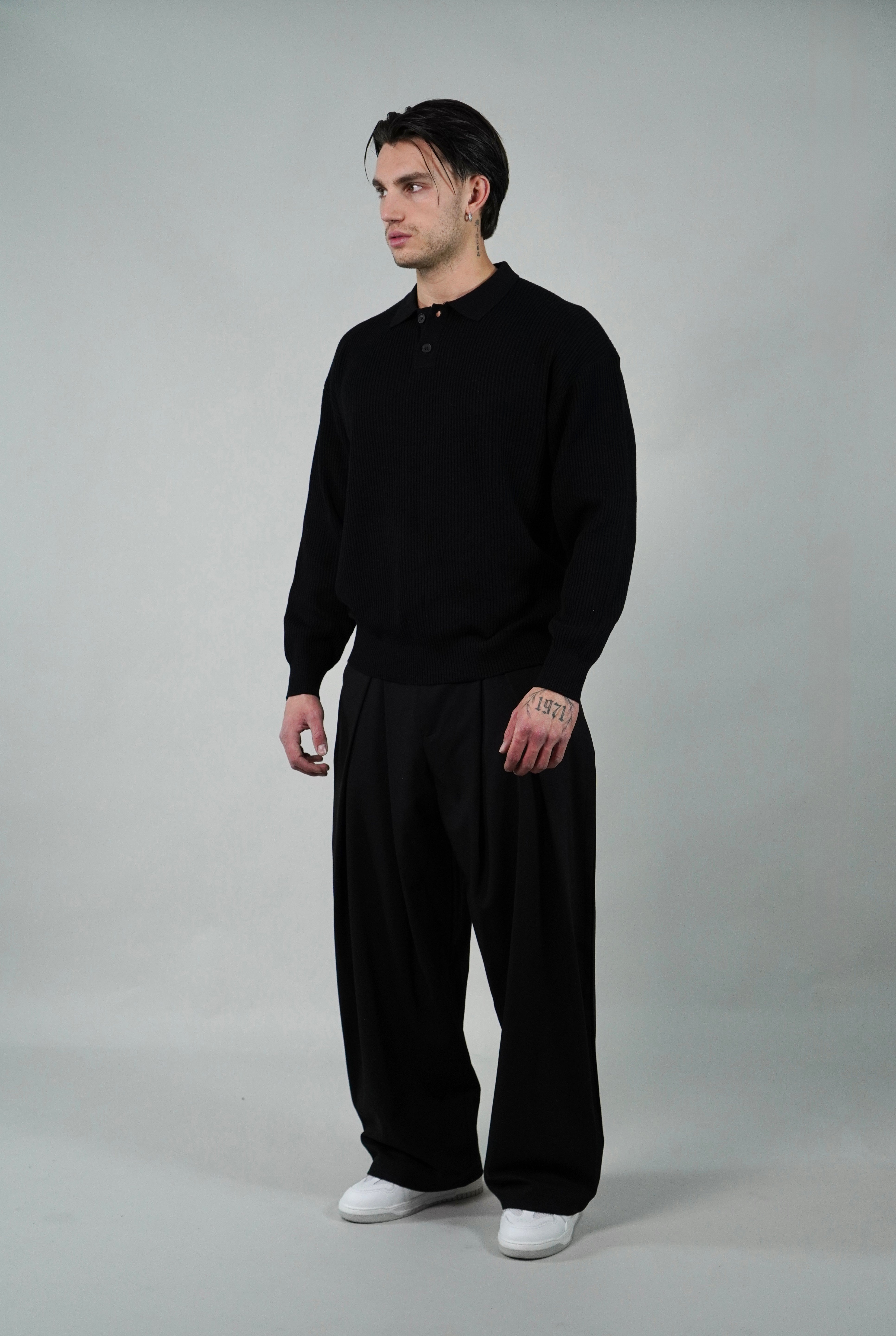 Polo a costine Black