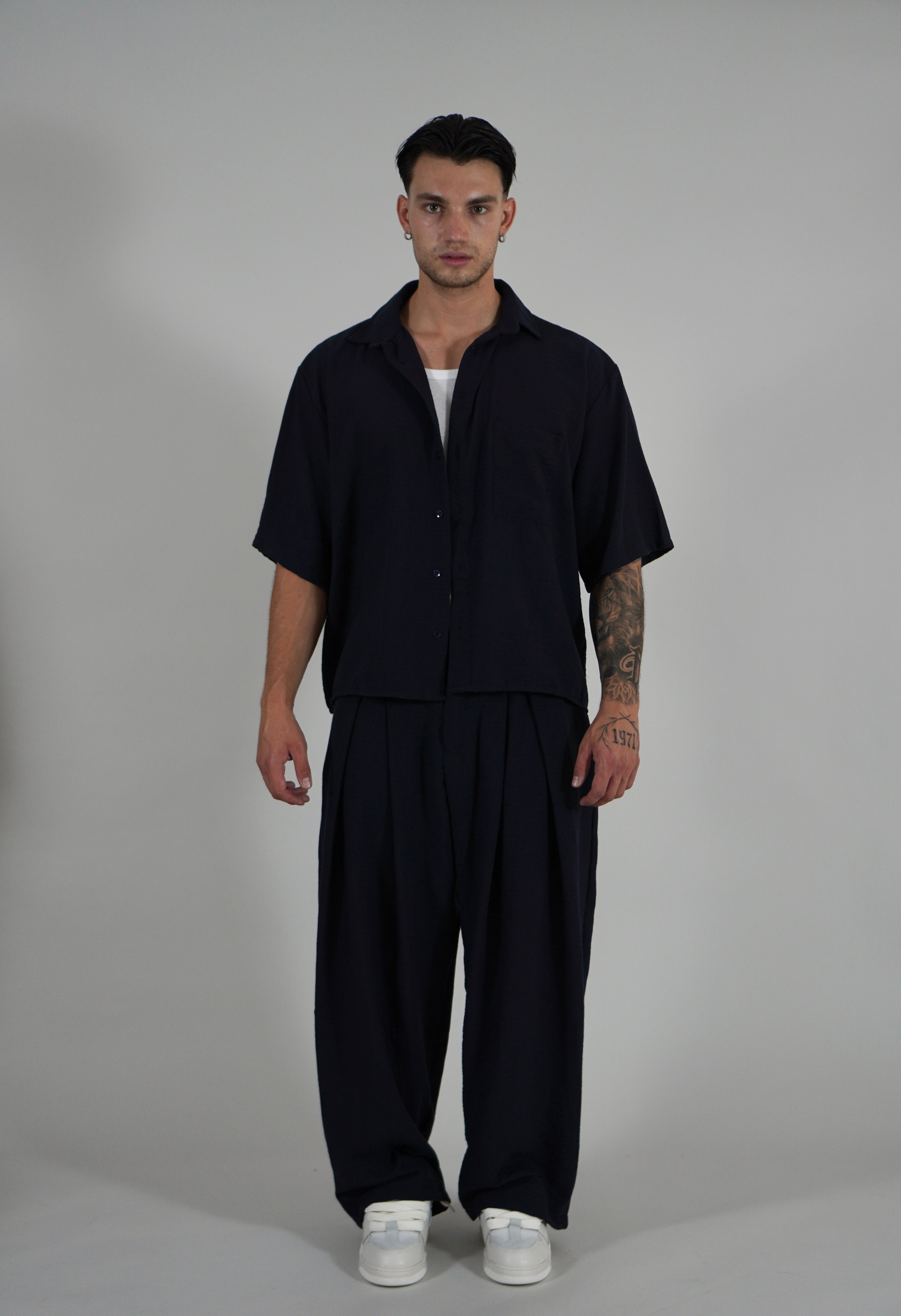 Pantalone Super Pencies Simil Lino Navy