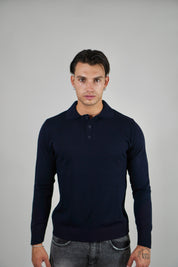 Polo Navy Manica Lunga