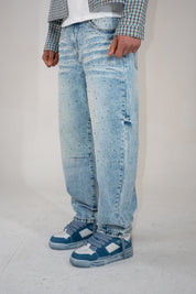 Jeans Baggy Rhinestone Sky
