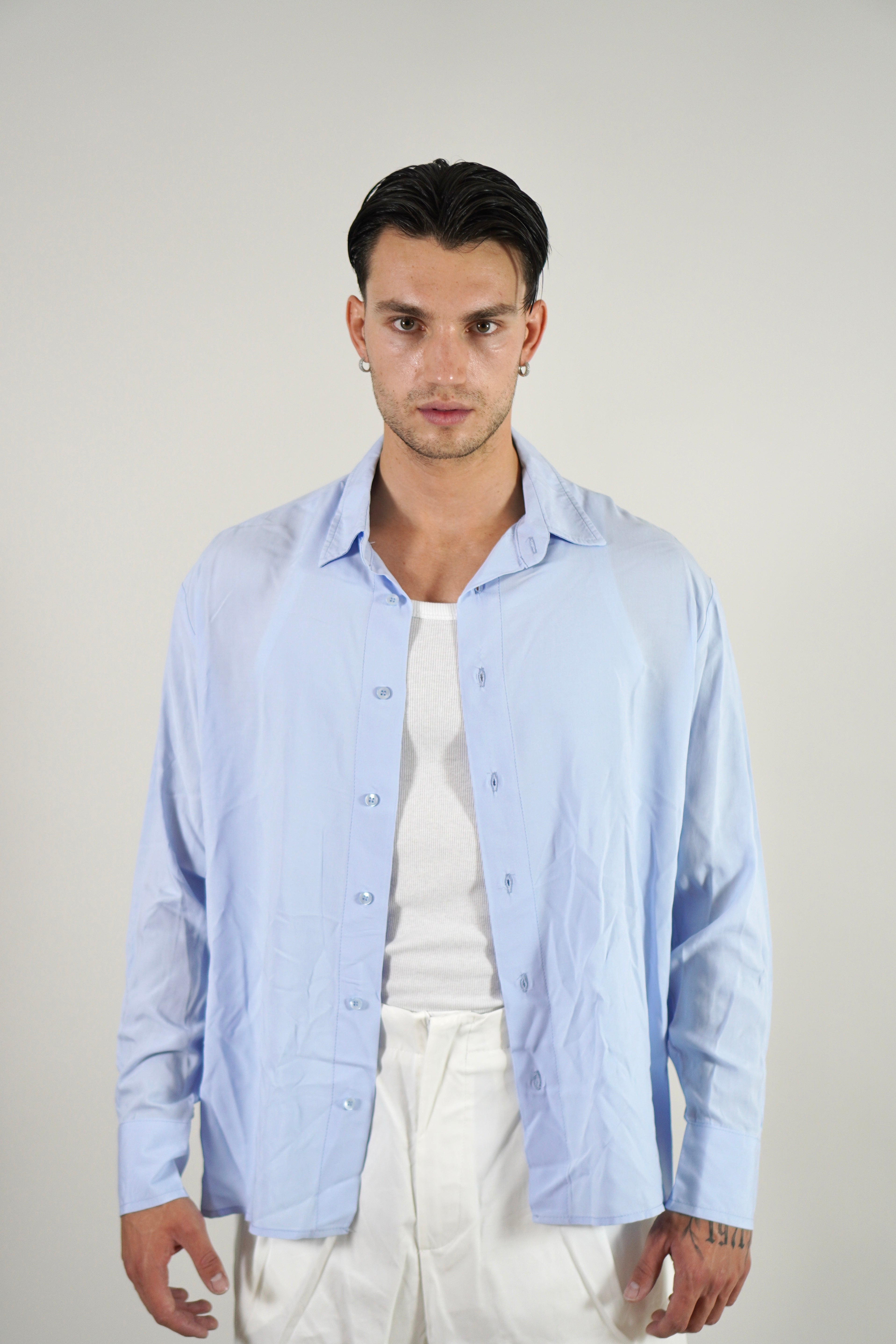 Camicia Simil Seta Sky