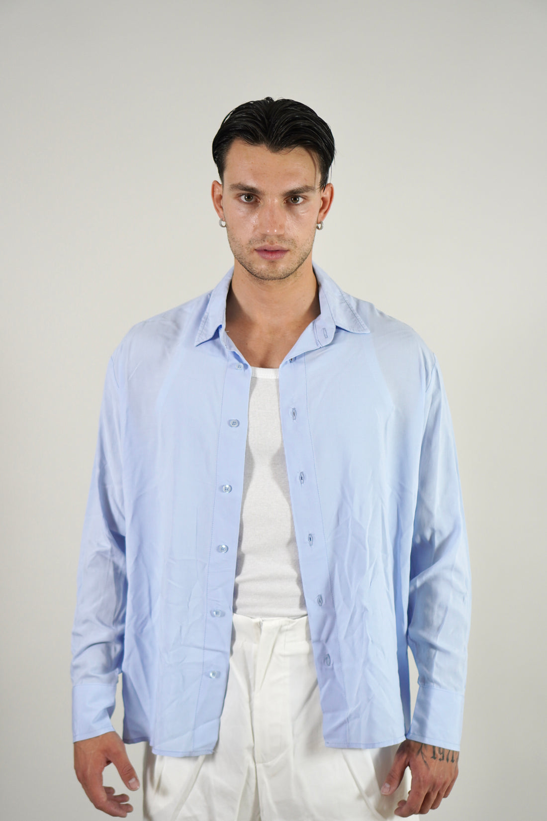Camicia Simil Seta Sky