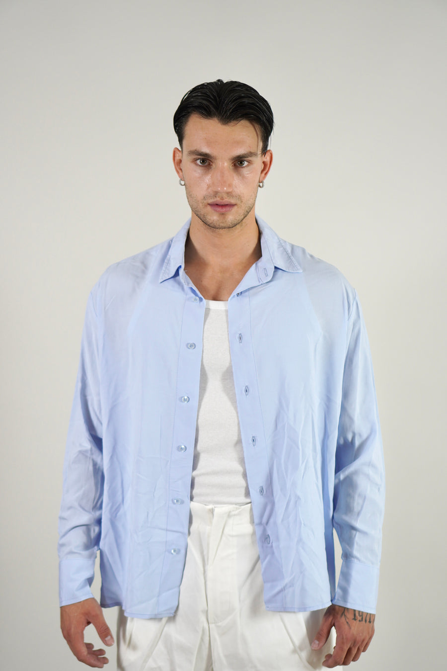 Camicia Simil Seta Sky