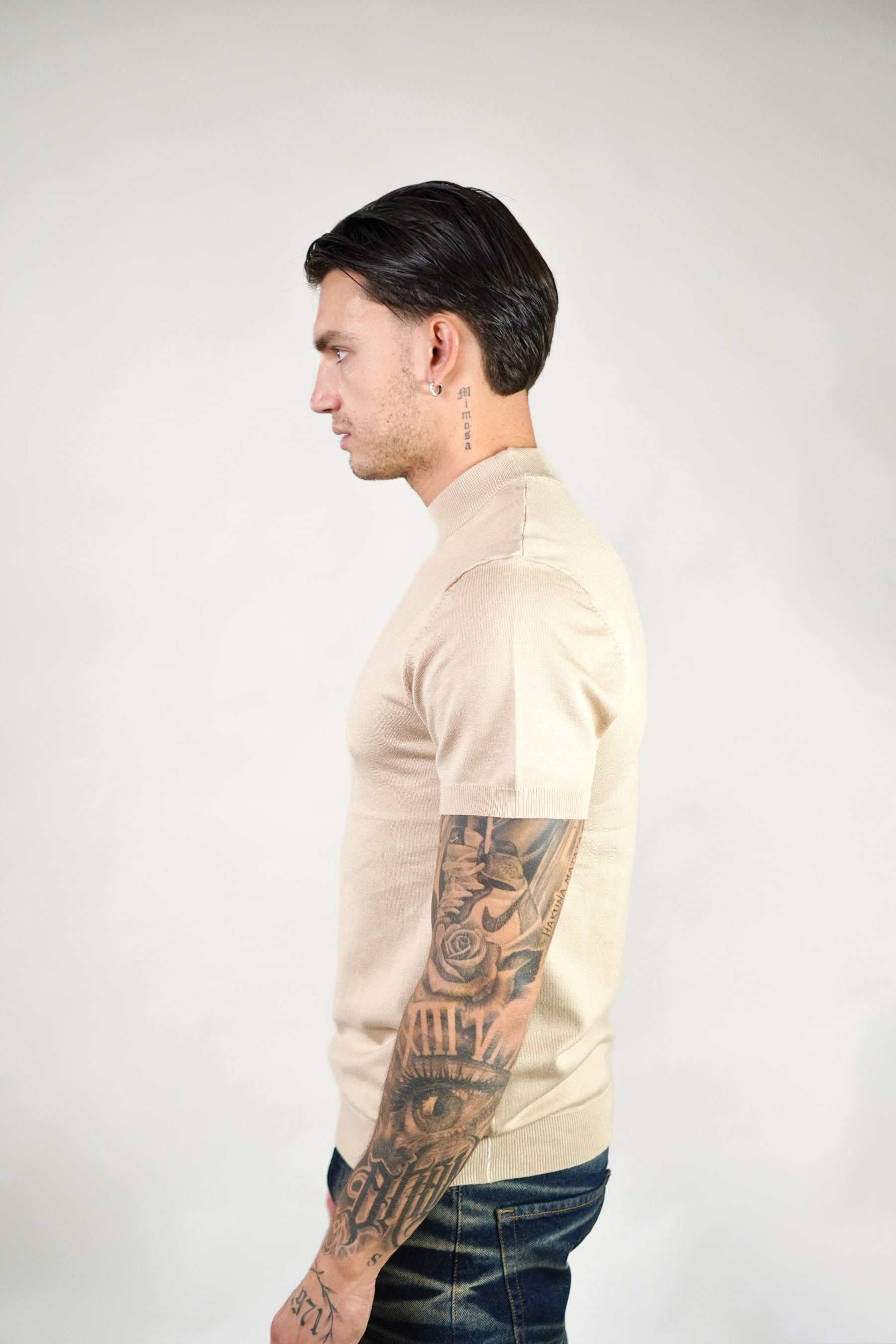 T-Shirt Girocollo Beige