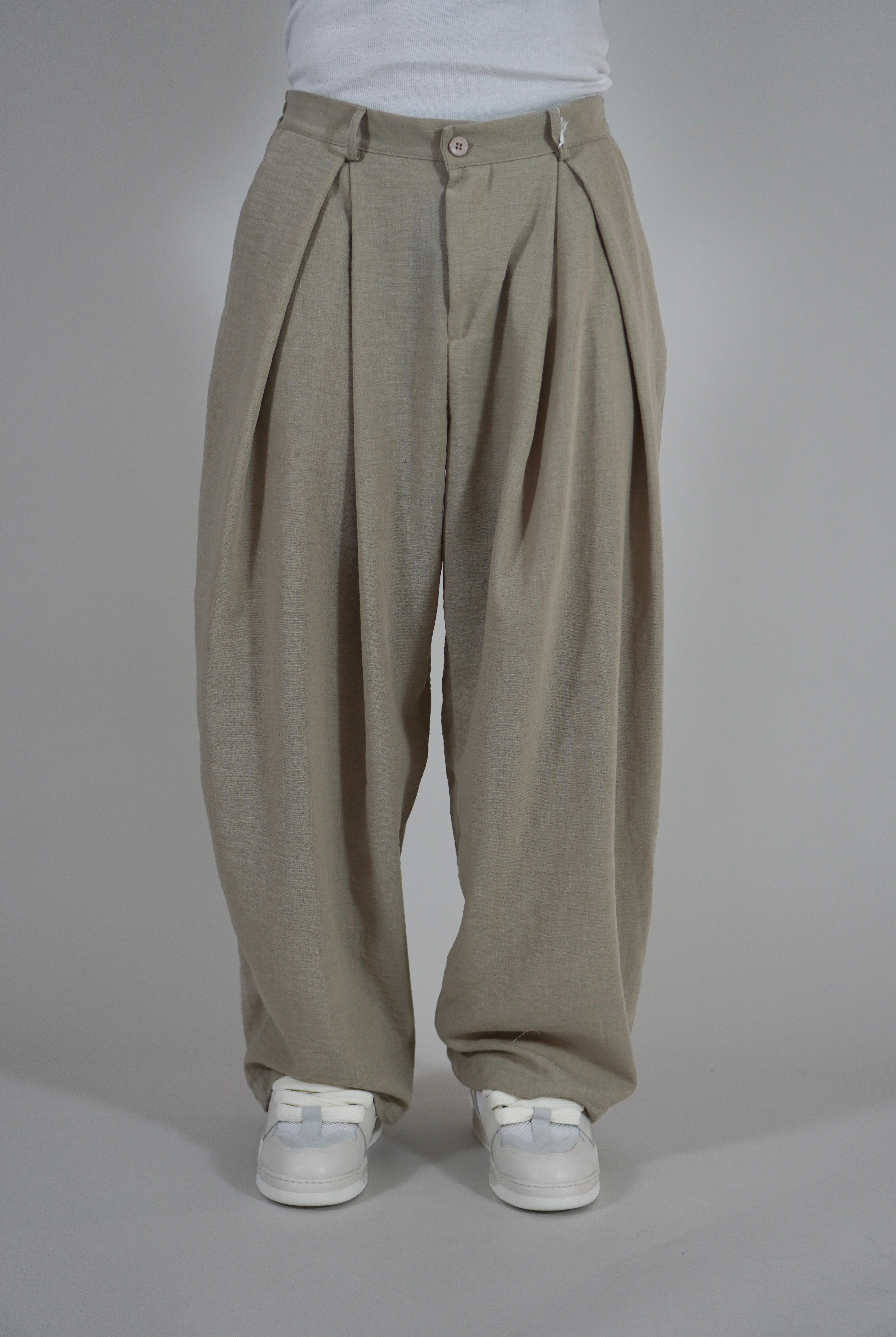 Pantalone Super Pencies Simil Lino Beige