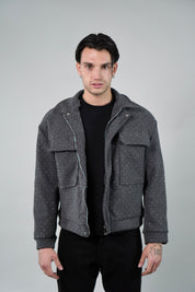 Giubbotto Crop Swarovsky Grey