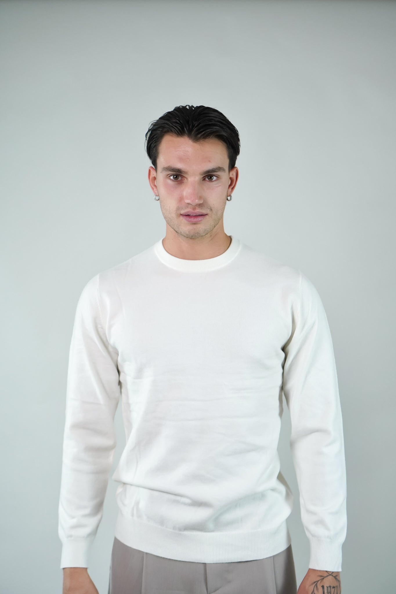 T-Shirt Girocollo Manica Lunga White