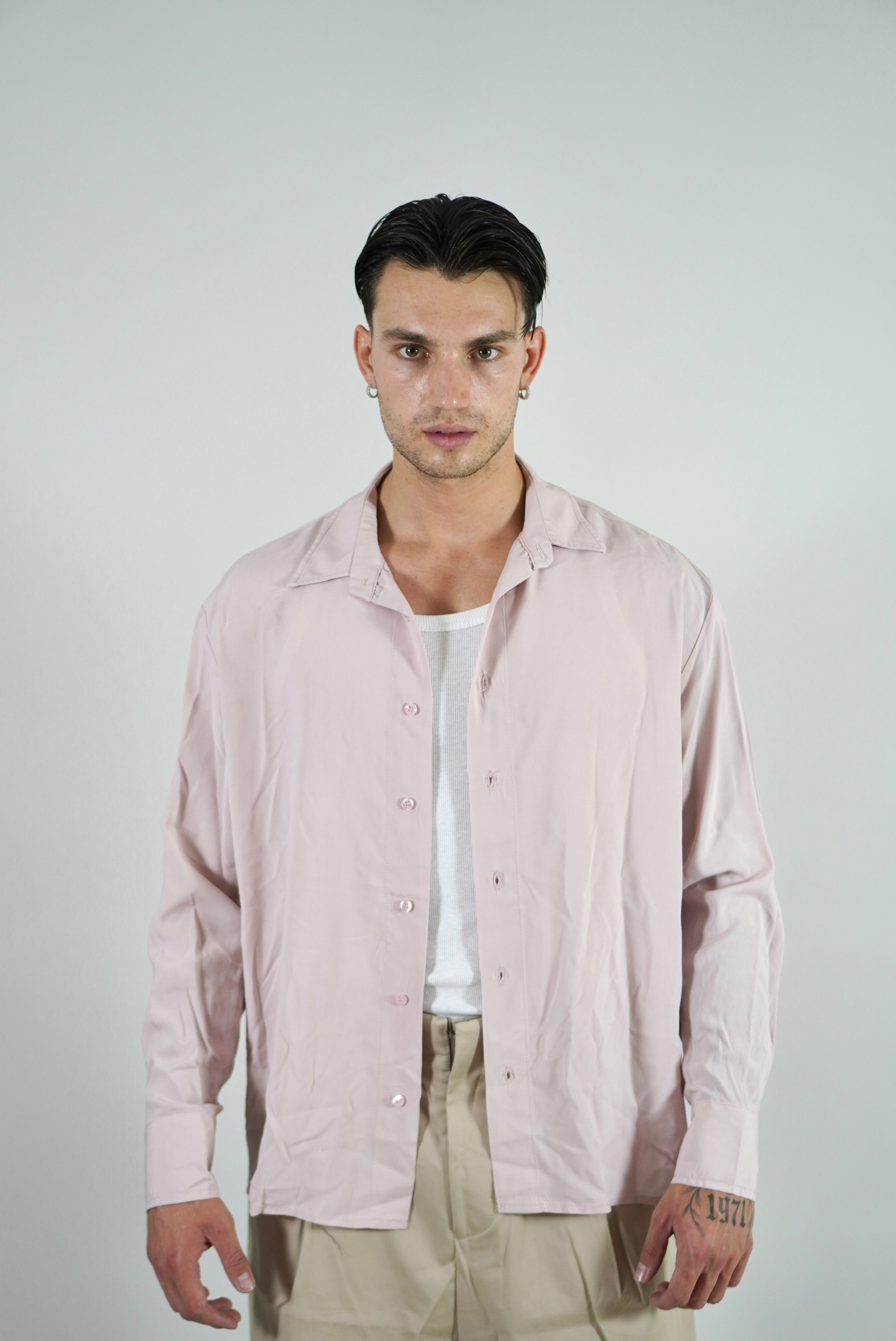 Camicia Simil Seta Pink