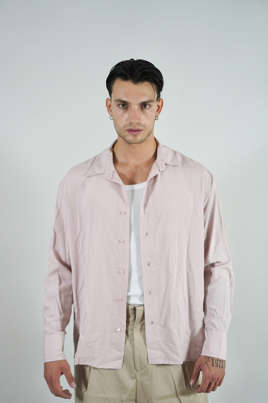 Camicia Simil Seta Pink