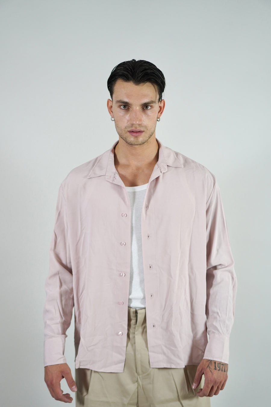 Camicia Simil Seta Pink