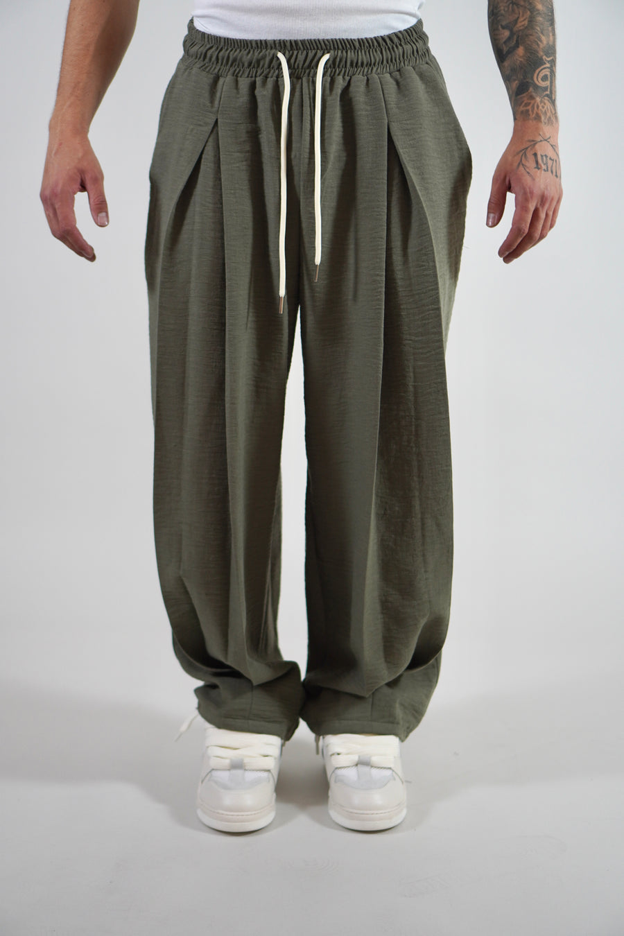 Pantalone Deep Pencies Simil Lino Military