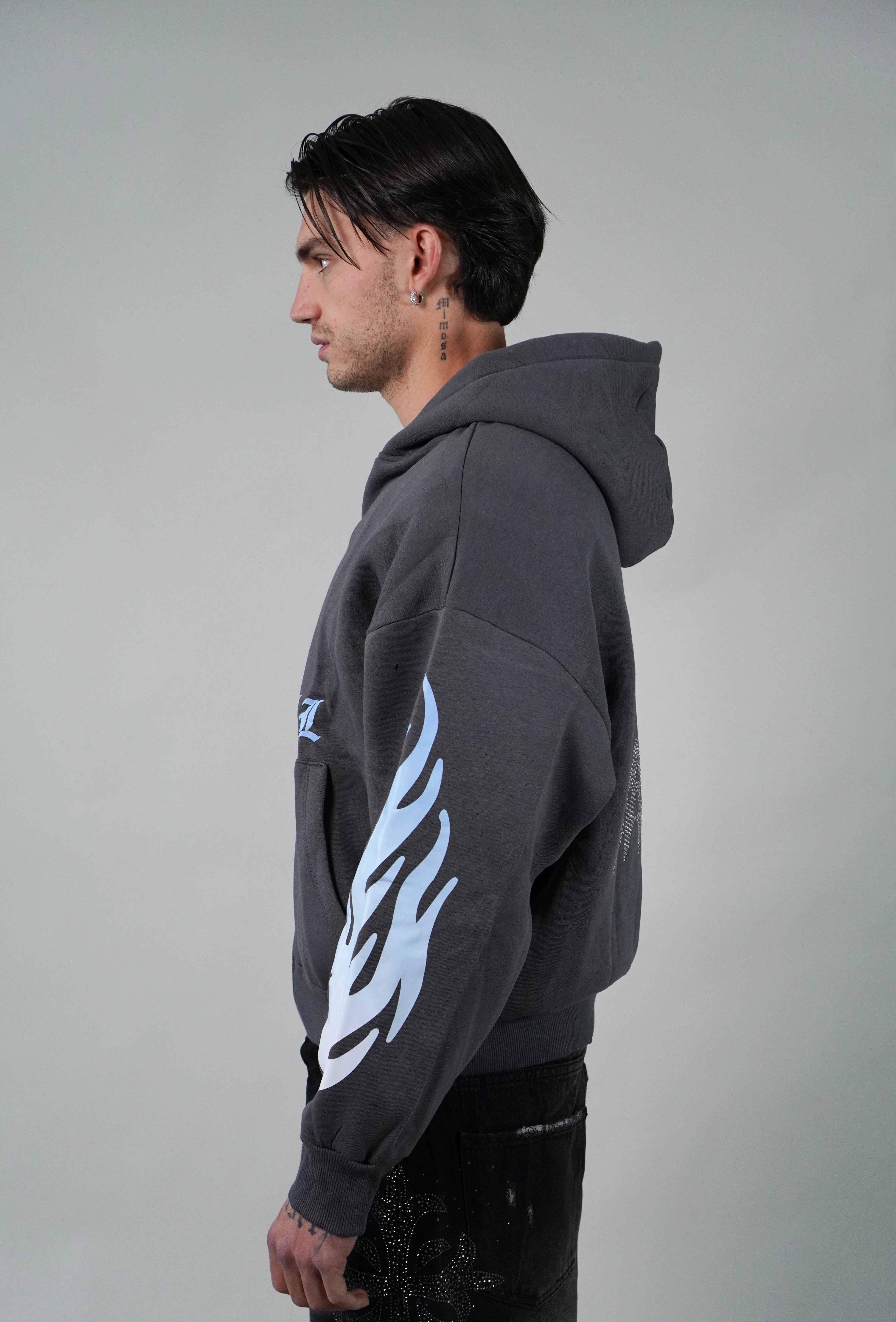 Hoodie Flame Grey