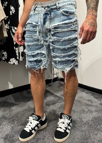 Bermuda jeans strappi corto