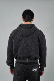 OVR Hoodie Rhinestone Acid Black