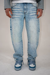 Jeans Baggy Rhinestone Sky