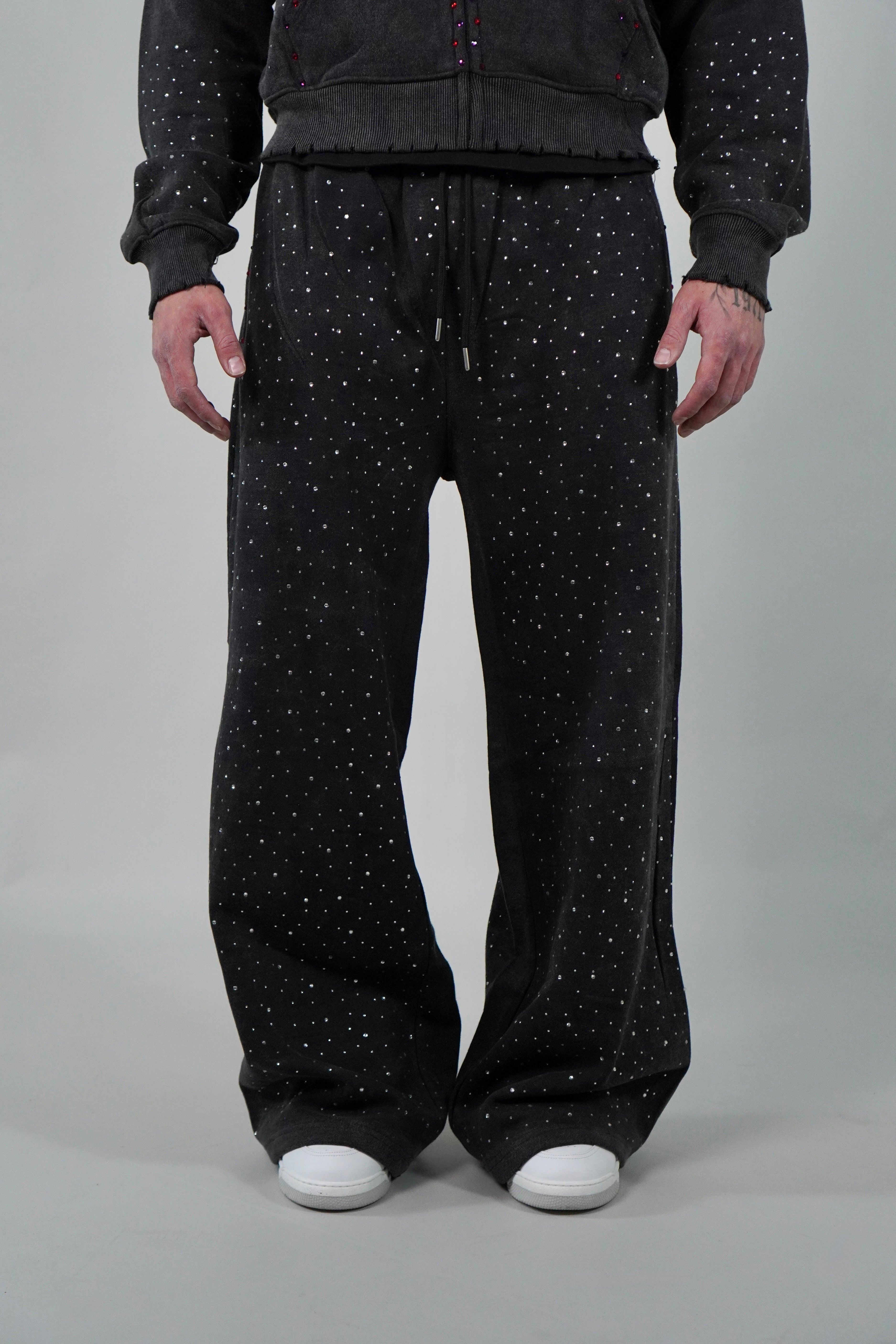 OVR Trousers Rhinestone Acid Black